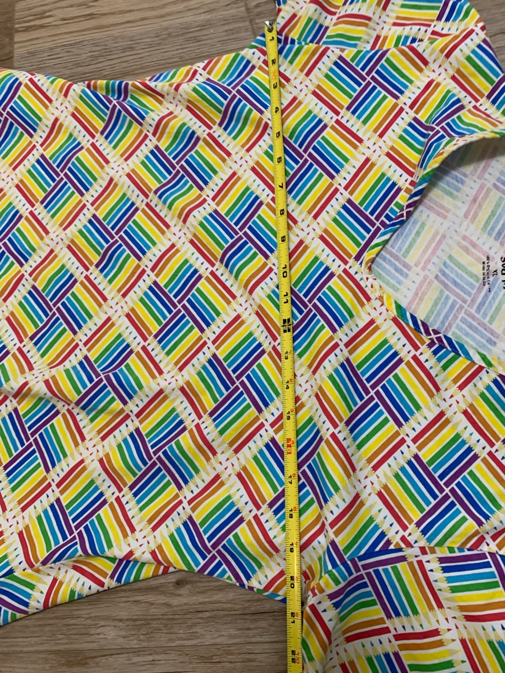 Svaha Rainbow Pencils Organic Cotton Midi Dress short sleeve 2 Pockets Womens XL - Picture 5 of 7